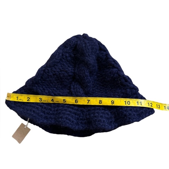 Lola Hats alpaca wool blend Trulli Knit Bucket Navy Blue Knit Hat NWT - Picture 4 of 9